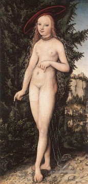 Venus Standing In einer Landschaft Lucas Cranach der Ältere Nacktheit Ölgemälde